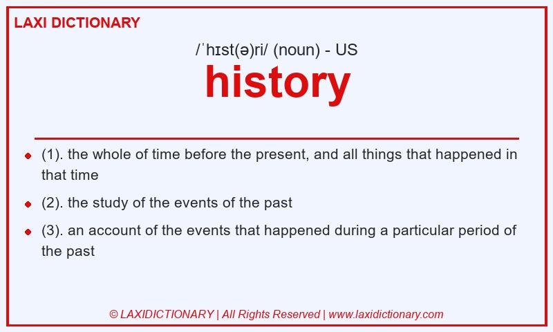 Definition history in American English
