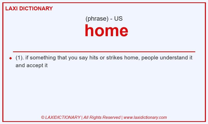 Definition  home in American English