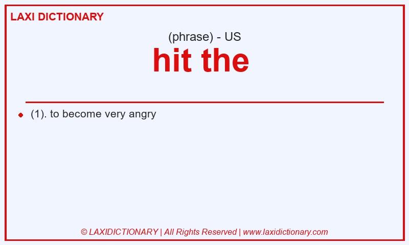 Definition hit the in American English