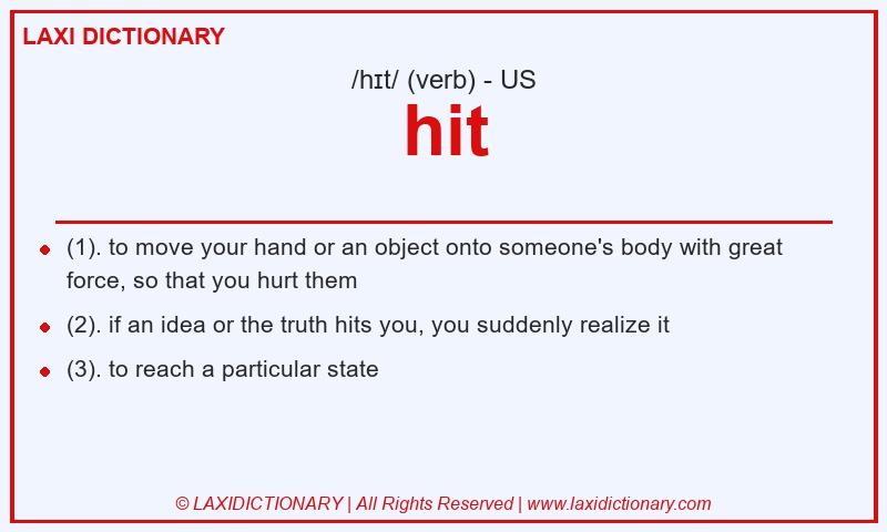 Definition hit in American English