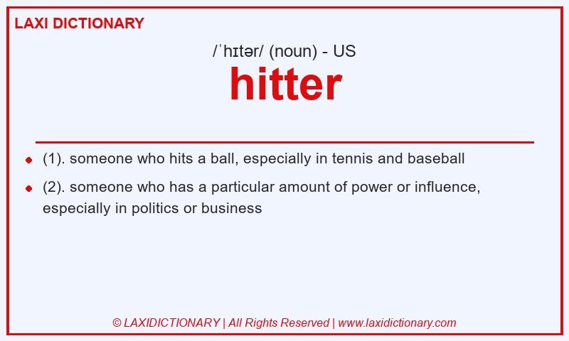 Definition hitter in American English