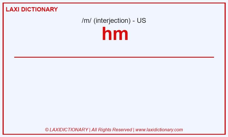 Definition hm in American English