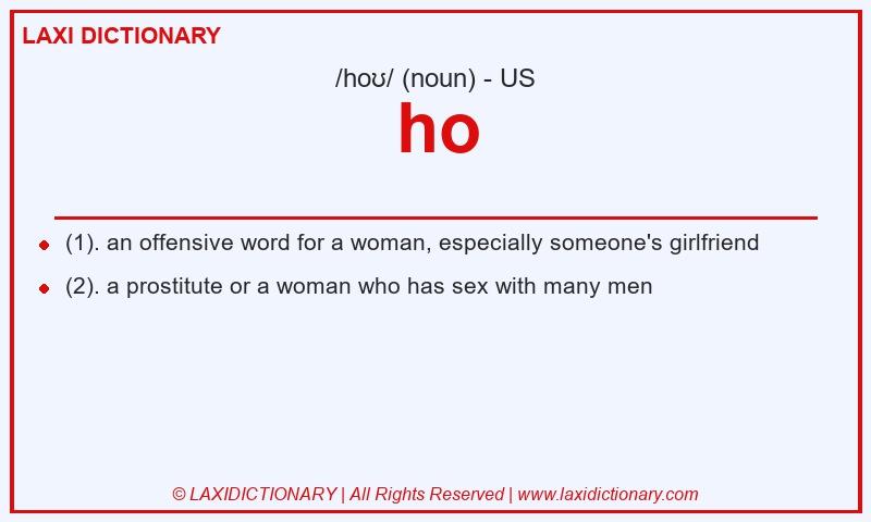 Definition ho in American English