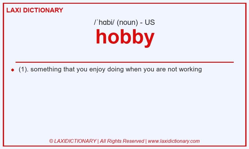 Definition hobby in American English