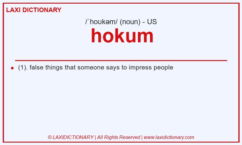 Definition hokum in American English