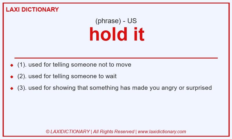 Definition hold it in American English