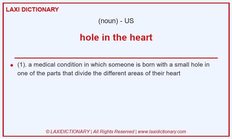 Definition hole in the heart in American English