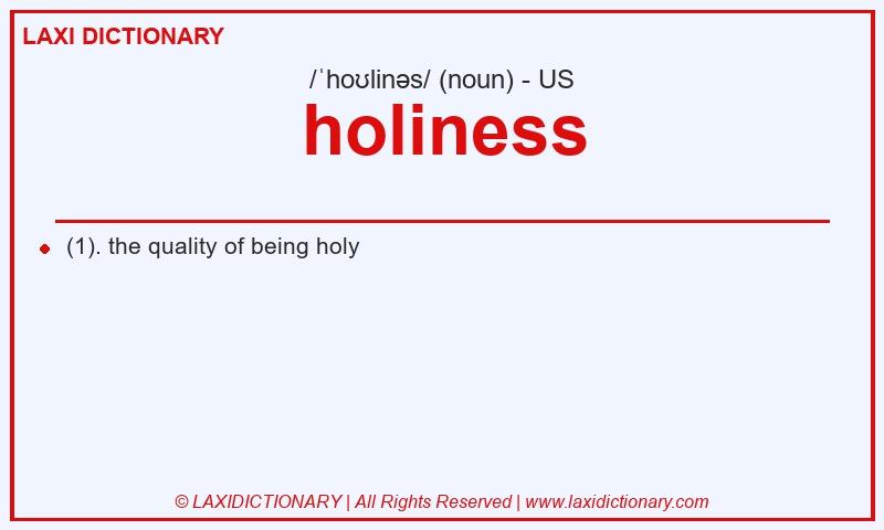 Definition holiness in American English