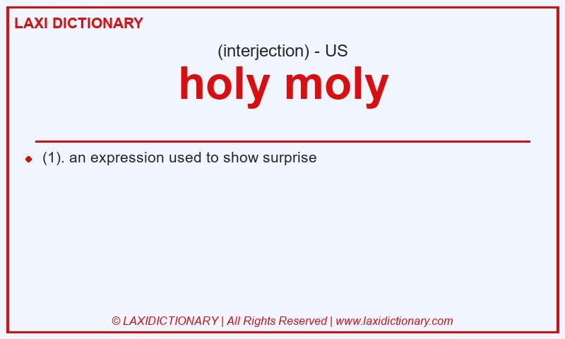 Definition holy moly in American English