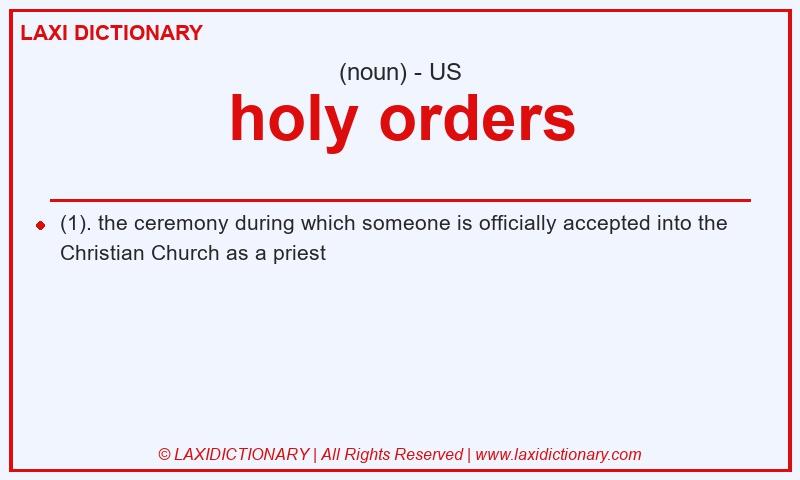 Definition holy orders in American English