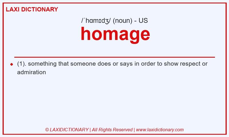 Definition homage in American English