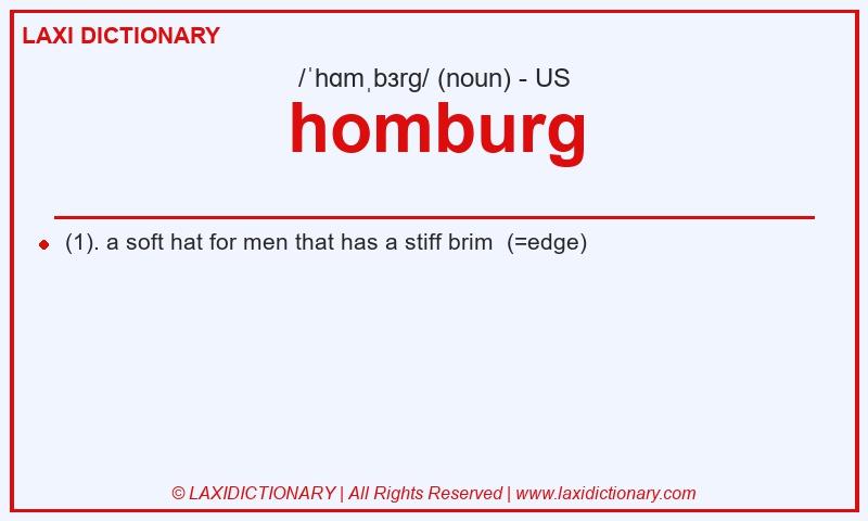 Definition homburg in American English