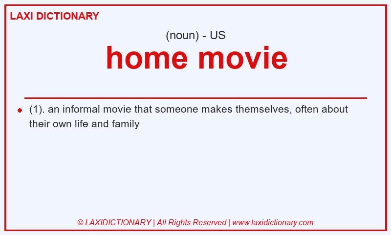 Definition home movie in American English