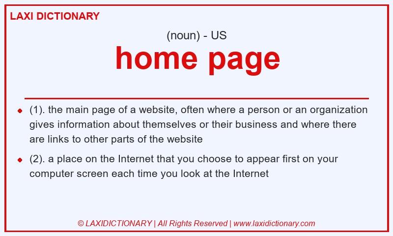 Definition home page in American English