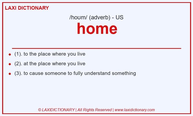 Definition home in American English