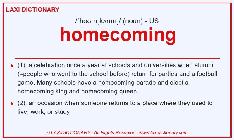 Definition homecoming in American English