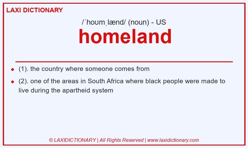 Definition homeland in American English