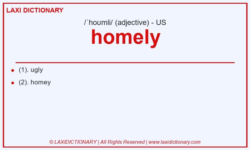 Definition homely in American English