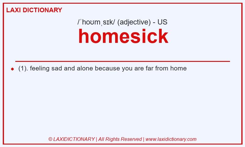 Definition homesick in American English