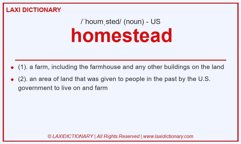 Definition homestead in American English