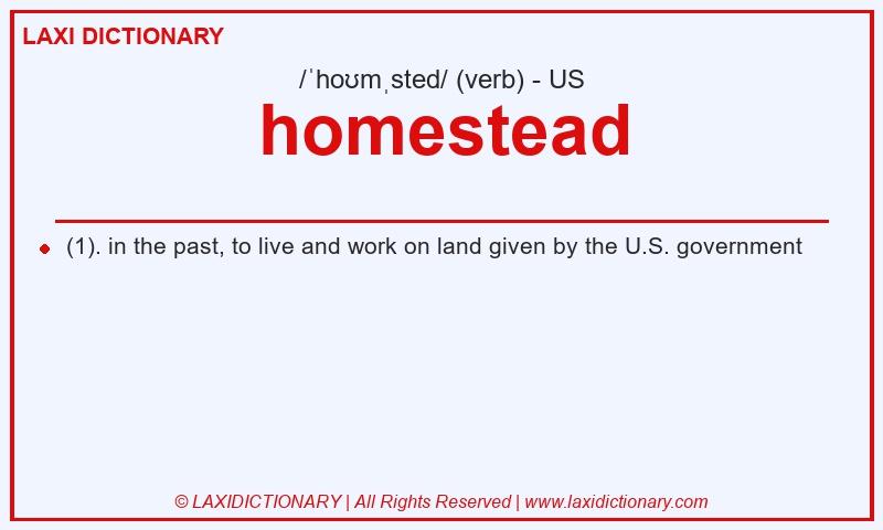 Definition homestead in American English