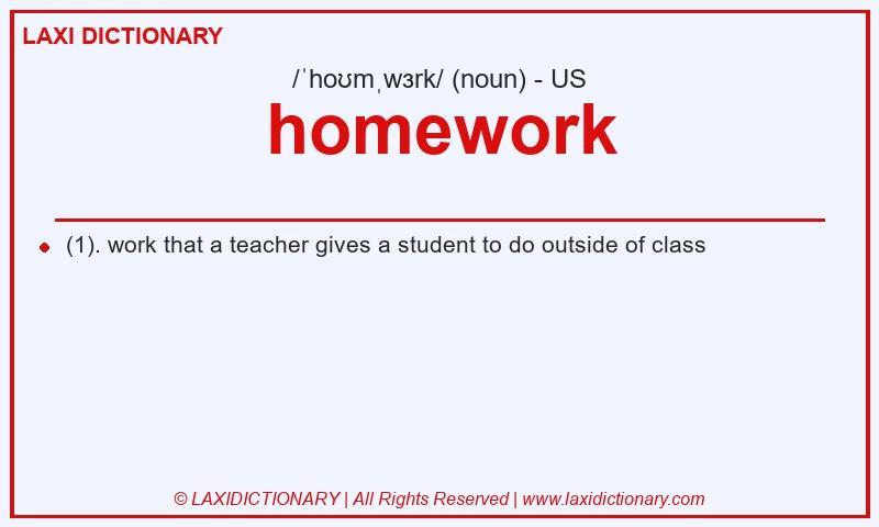 Definition homework in American English