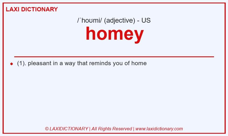 Definition homey in American English