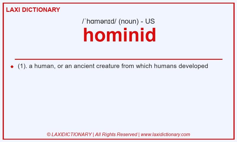 Definition hominid in American English