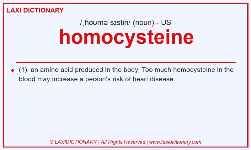 Definition homocysteine in American English