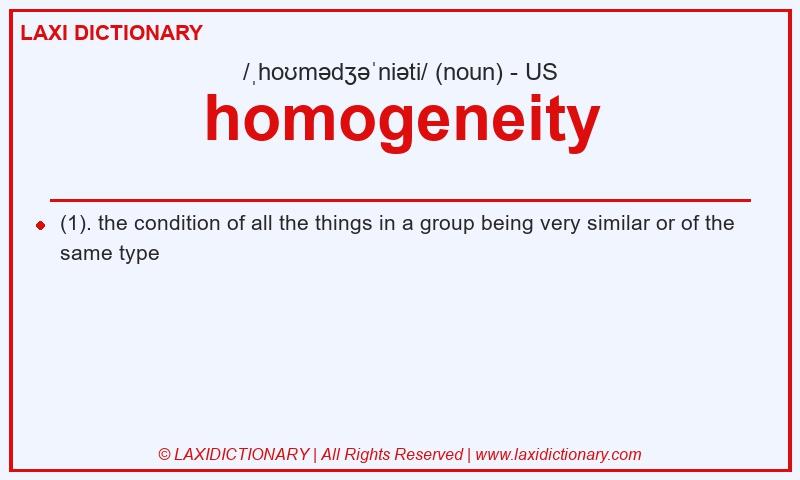 Definition homogeneity in American English