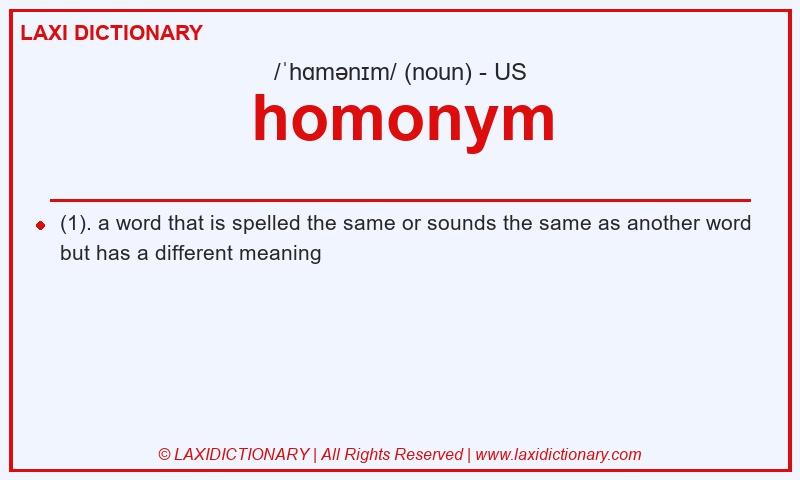 Definition homonym in American English