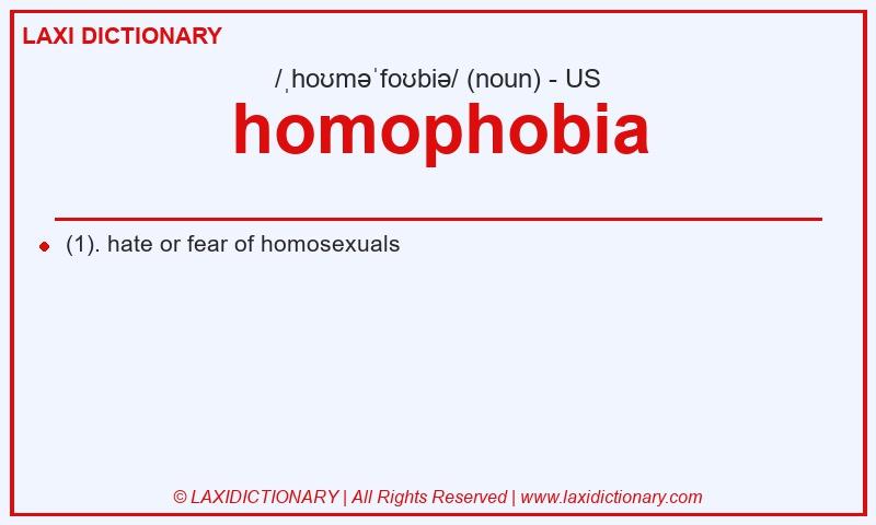 Definition homophobia in American English