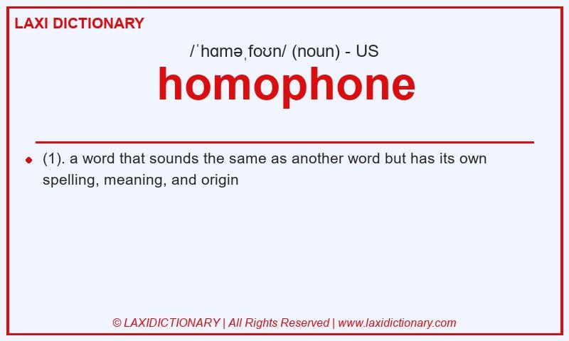 Definition homophone in American English