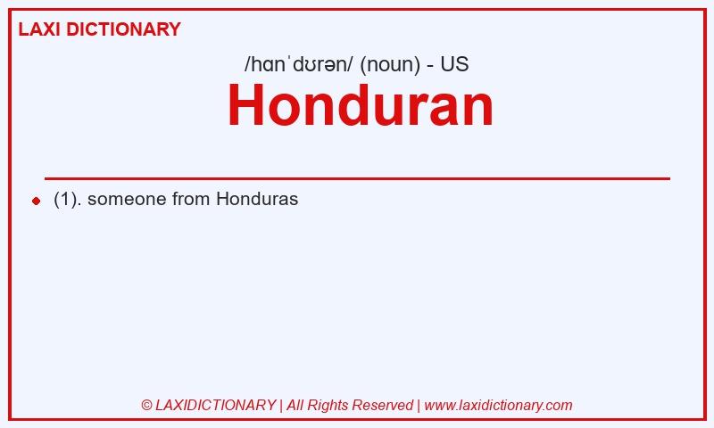 Definition Honduran in American English