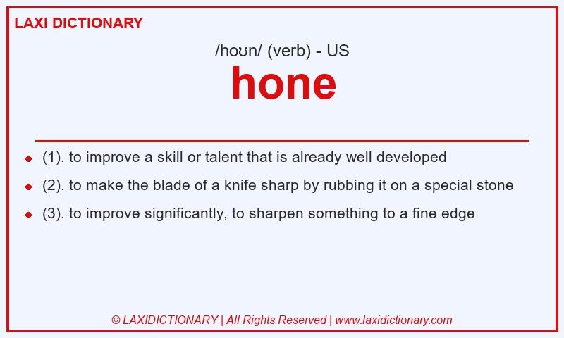 Definition hone in American English