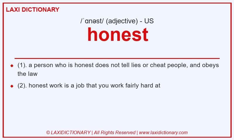 Definition honest in American English