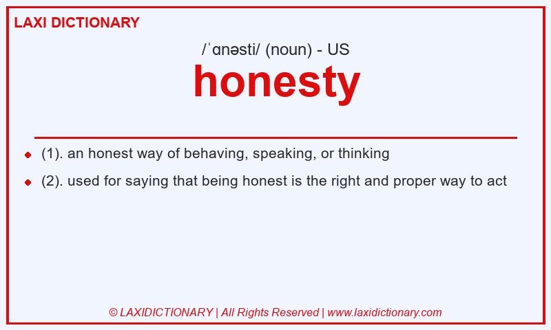 Definition honesty in American English