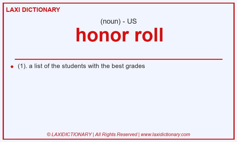 Definition honor roll in American English