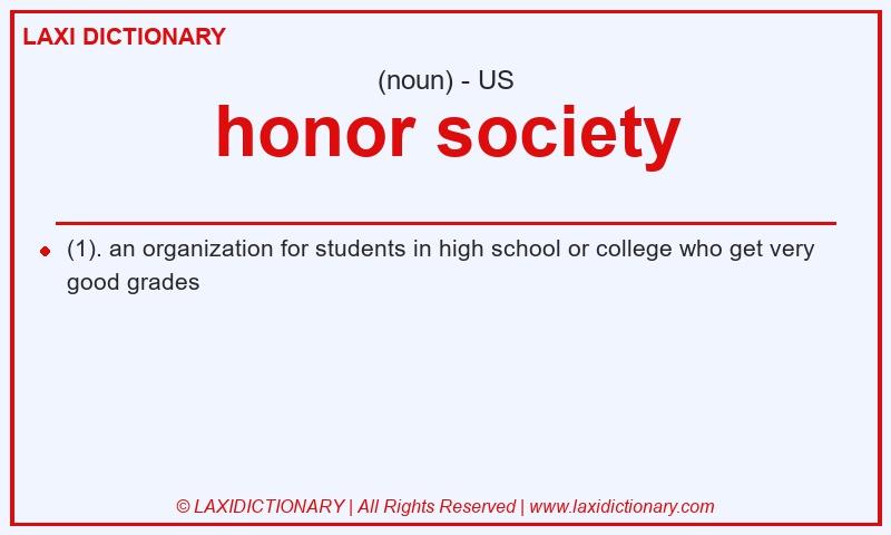 Definition honor society in American English