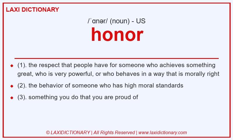 Definition honor in American English
