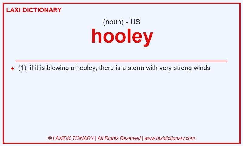 Definition hooley in American English