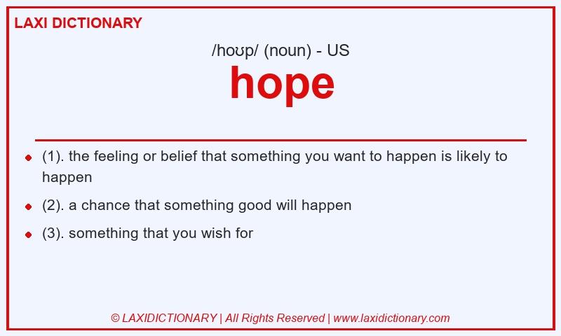 Definition hope in American English