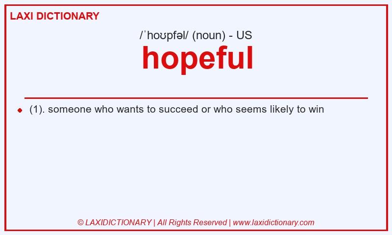 Definition hopeful in American English