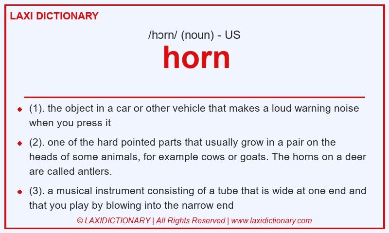 Definition horn in American English