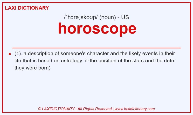 Definition horoscope in American English