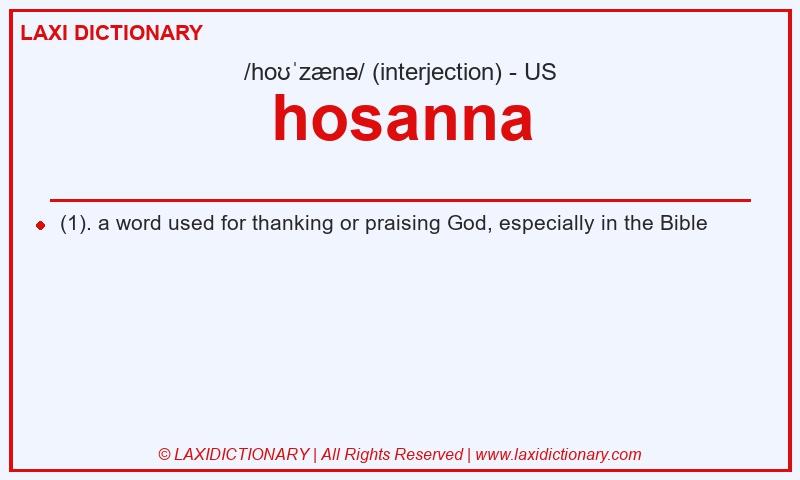 Definition hosanna in American English