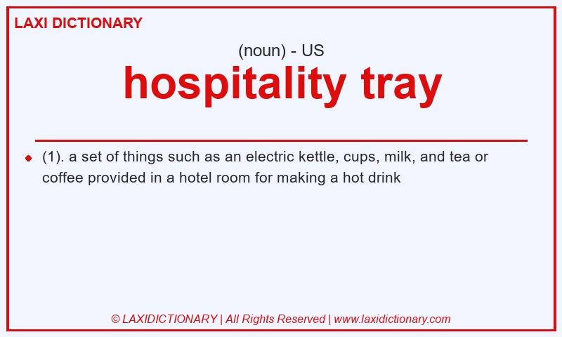 Definition hospitality tray in American English
