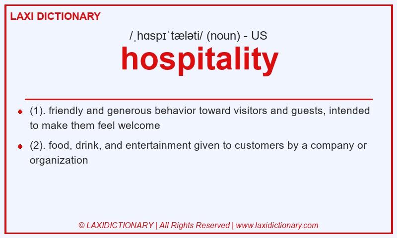 Definition hospitality in American English