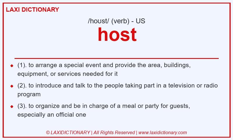 Definition host in American English