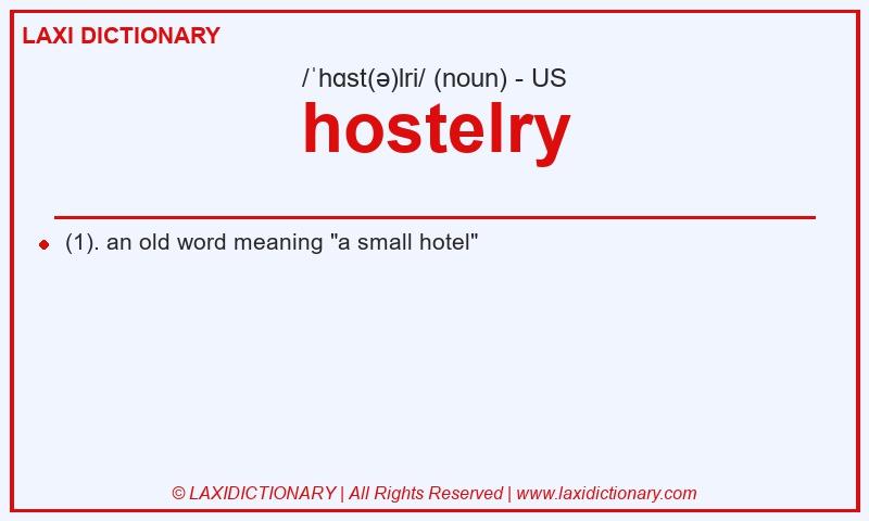 Definition hostelry in American English